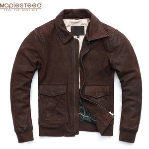 Maplesteed Pilot Leather Jacket Men Air Force Flig